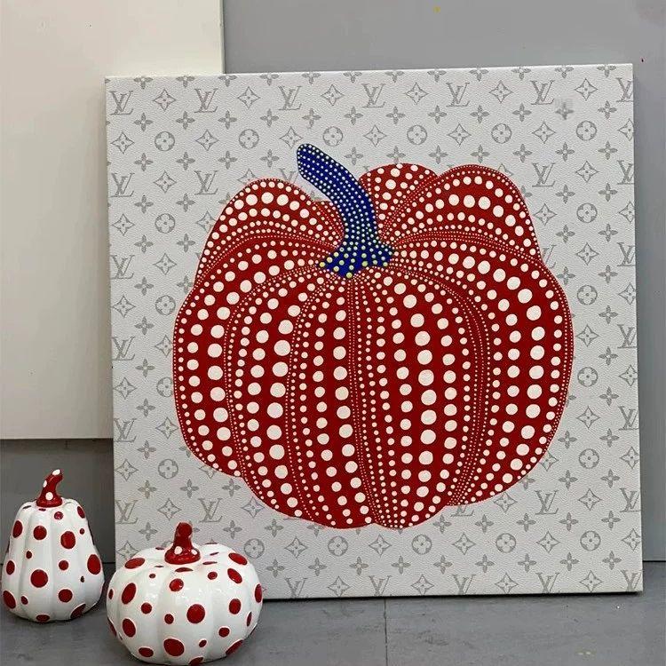 호박 그림 인테리어 액자 현관 소품 벽걸이 캔버스 프레임 벽장식 오브제 카페 벽화 - 상세 이미지 5