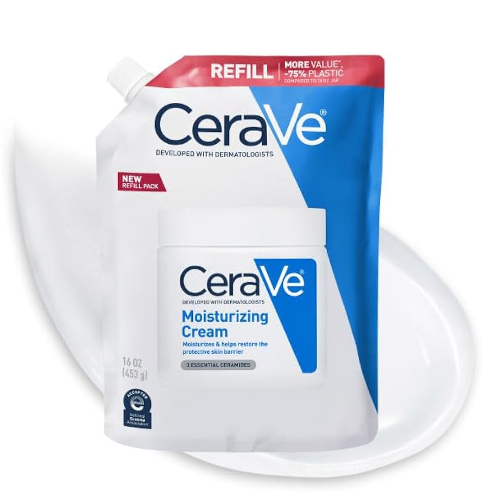 [네이버 타임특가] CeraVe 모이스처라이징 크림, 건조한 피부를 위한 논코메도제닉, 모이스처라이저, 바디 프리, 페이스 세라마이드가 데일리 리필 히알루론산 오일 함유된 무향, 및 473.2ml(1