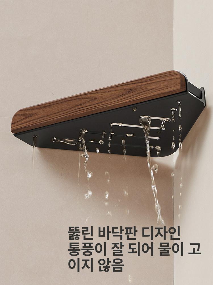 원목 무타공벽선반 수납장 틈새 벽걸이 설치 스타일 엔틱 삼각코너장 못없이 - 상세 이미지 5