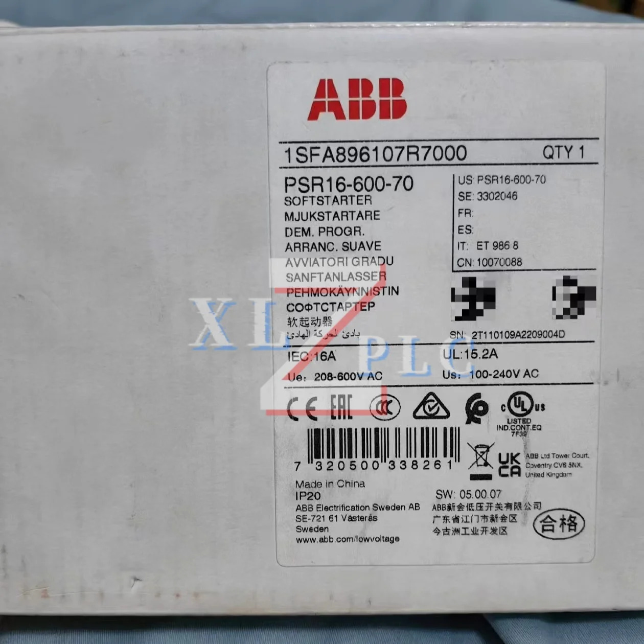 소프트 스타터 원본 PSR16-600-70 1SFA896107R7000