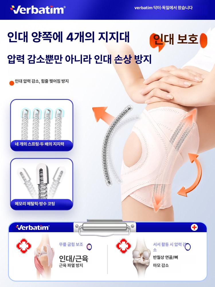 여름용 무릎 보호대 여성용 얇은 무릎보호 반월상 연골 보호 베이지 (2쌍 총4개) S - 상세 이미지 2