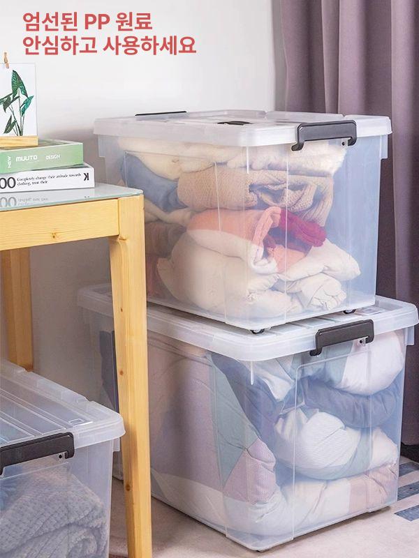 투명 수납함 대용량 슬라이딩 다용도 수납박스 수납장 아크릴 보관함 모듈형 다층 - 상세 이미지 4