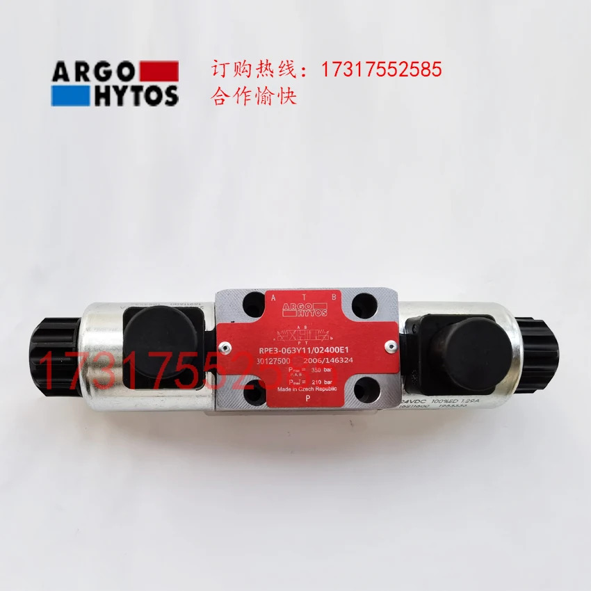 오리지널 ARGO-HYTOS 6 직경 PRE3-063Y11/02400E1 3위치 4방향 솔레노이드 방향 밸브