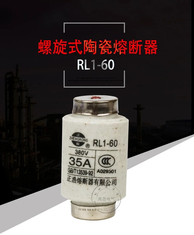 Zhenghao RL1-60 나선형 RLS1-60 세라믹 퓨즈 본체 코어 380V 30A40A50A 20개