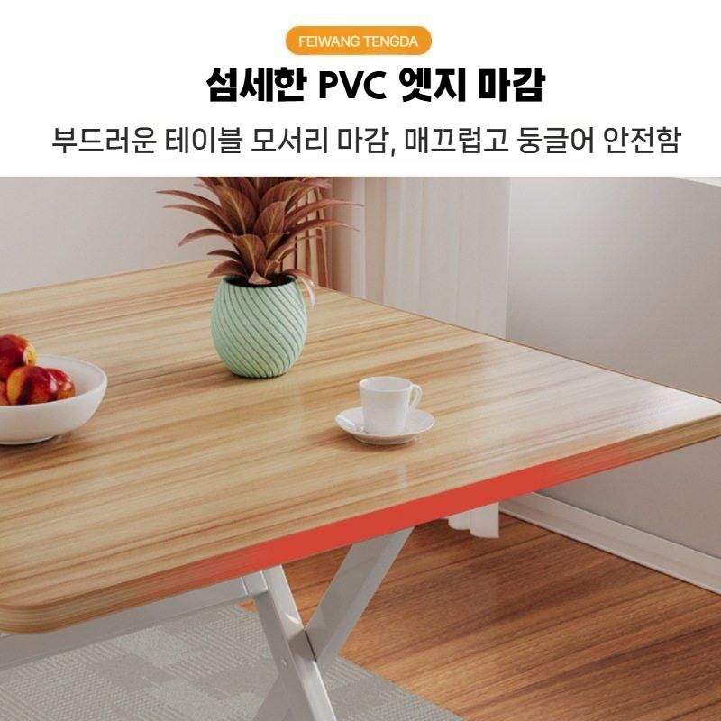 접이식테이블 간이식탁 다용도 식탁 원형 테이블 - 붉은 호두나무 60x50 이미지 6
