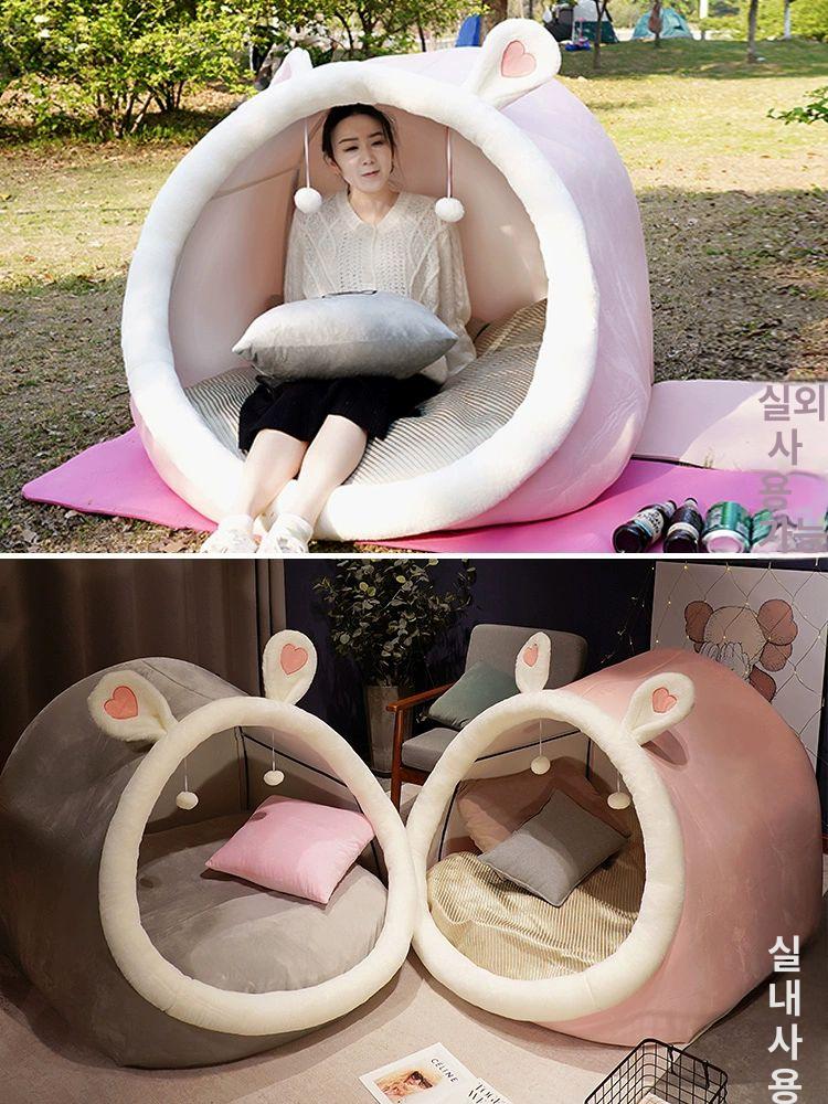 초대형 텐트 하우스 동굴집 플러시 잠자는 사람 매트 특대형 인간둥지 쿠션 - 상세 이미지 2