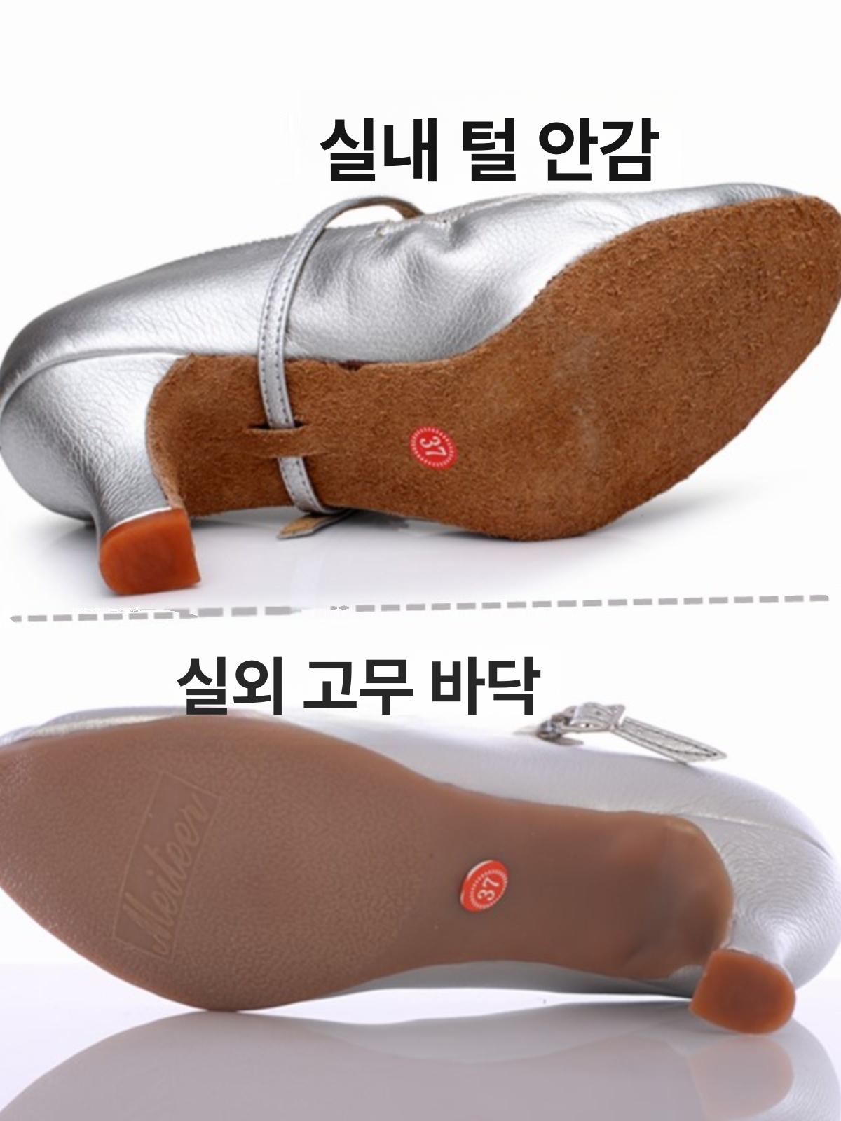 여성 스포츠 댄스화 구두 슈즈 라인댄스 앤티크브론즈 5.5cm 실내 헤어 밑창 34 - 상세 이미지 3