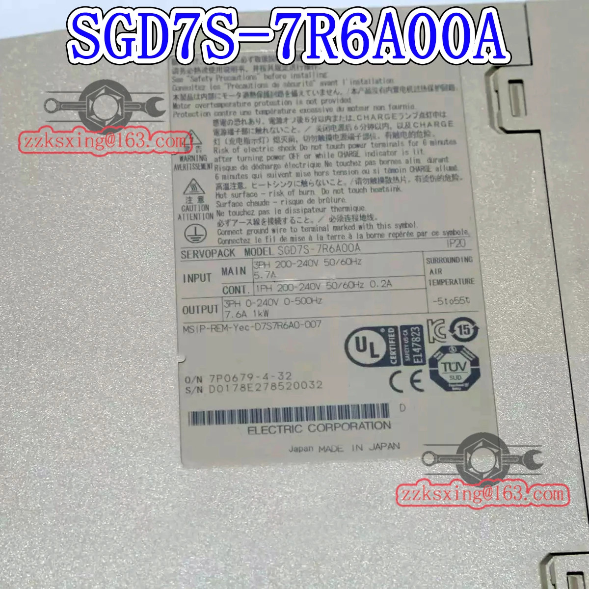 오리지널 AC 서보 드라이버 신 SGD7S-7R6A00A