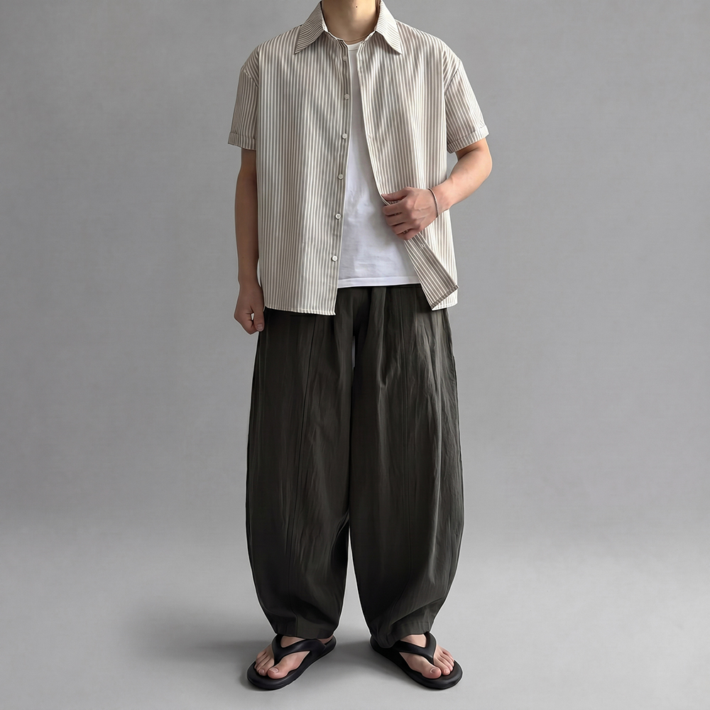 린넨오버핏반팔셔츠 - 상세 이미지 2