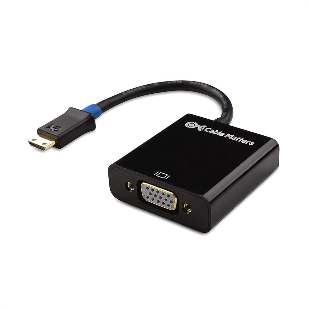 Cable Matters 미니 HDMI to VGA 블랙 (미니 컨버터) 어댑터 - 상품 이미지