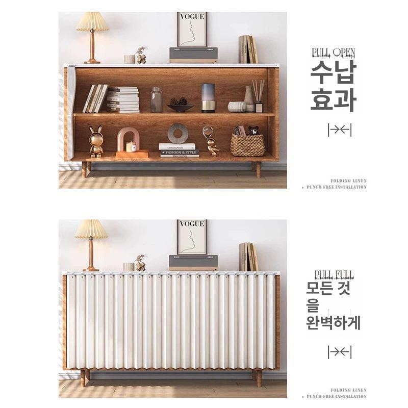 무타공 싱크대하부장가림막 캐비닛 수납장 부엌 커텐 높이 주방커튼 파티션 - 상세 이미지 3