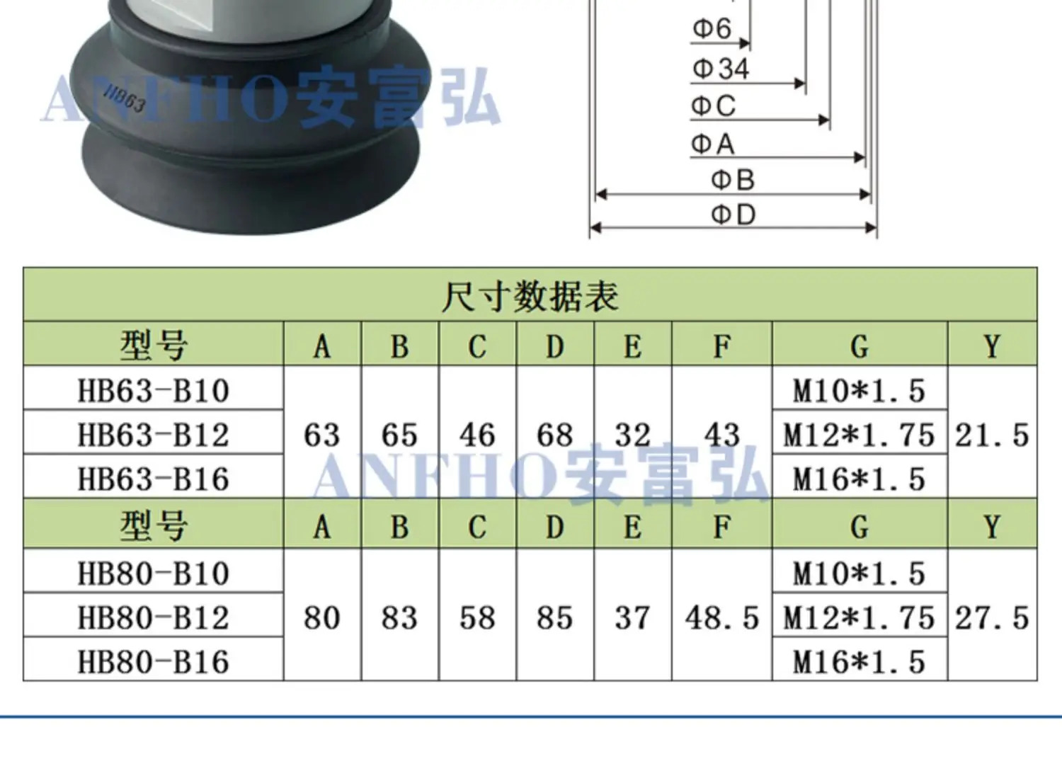 진공 흡착컵 액세서리 ZPTHB32 40 50 63 80 100 125HBN 실리콘