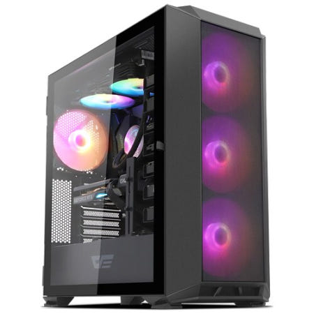 DLX23 MESH RGB 강화유리 (블랙) HDD X 9EA 장착 지원