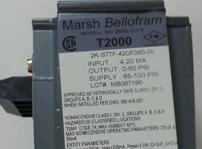 BELLOFRAM 전기 컨버터 T2000 2K-STTF-01DF100-00 01DF060 01DF030