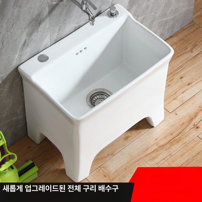 세라믹 대걸레세척통 걸레통 청소 베란다 물받이 발코니 가정용 걸레빠는통 업소용 - 상세 이미지 3