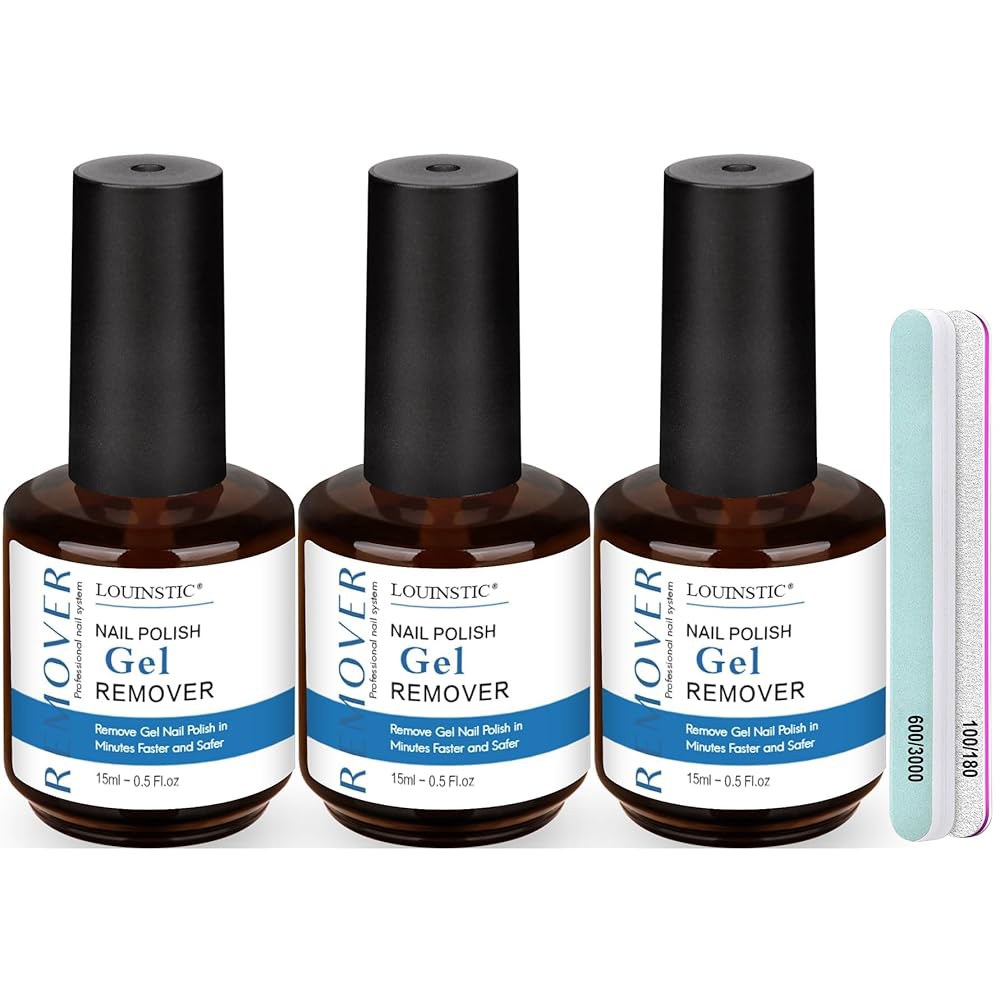 LOUINSTIC 네일 젤 폴리쉬 리무버 사용(15ml/0.5온스) 파일 없음, 3개 자극 - 집에서 포함 쉬운 손상 1 1pc gel nail remover - 상품 이미지