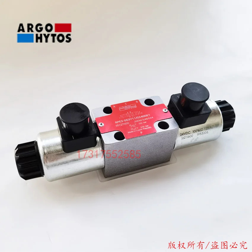 오리지널 ARGO-HYTOS 6 직경 PRE3-063Y11/02400E1 3위치 4방향 솔레노이드 방향 밸브