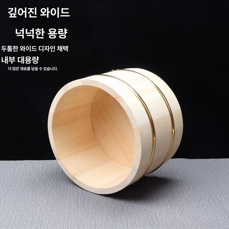 소형 초밥통 그릇 나무밥통 용기 원형쟁반 샤리워머 뚜껑 지름 일본식 - 상세 이미지 4