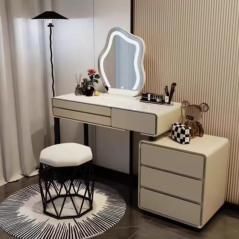 메이크업화장대 스튜디오 웨딩샵 침실 공주방 수납 80cm 테이블+장+거울(3단) - 상세 이미지 4