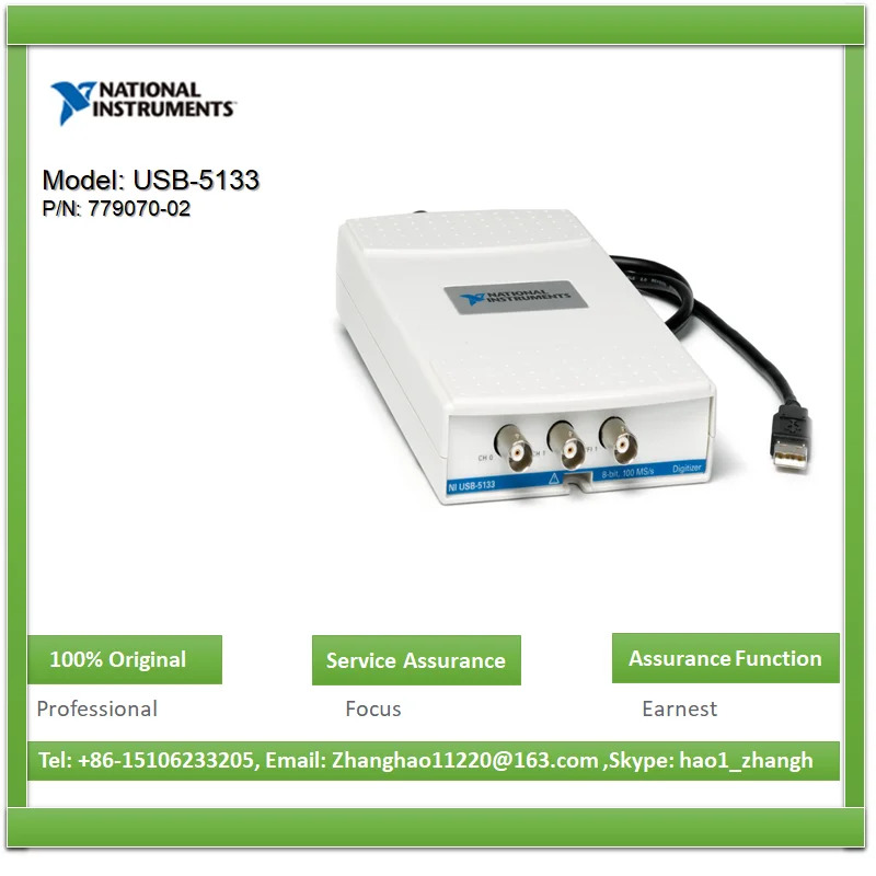 NI USB-5133 779970 -02 전원을 리퍼하는 USB 오실로스코프 32MB/채널