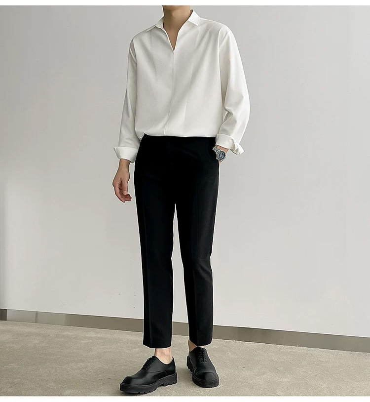 링클프리셔츠 시어서커 샴브레이 구김없는 맞춤 시리즈 정장 차이나카라 셔츠 남방 와이셔츠 - 상세 이미지 5