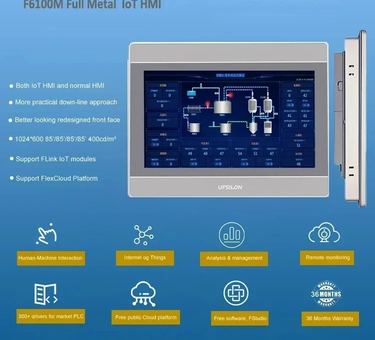 BACnet VNC 제어 이더넷 내장 자동 ip65 터치 hmi LCD 디스플레이