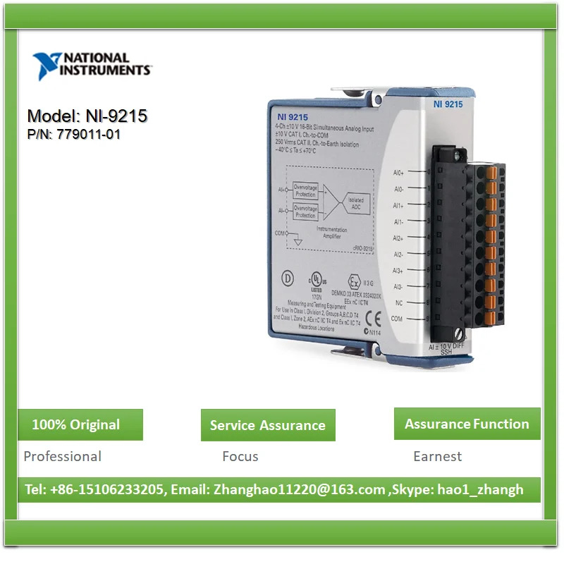 NI 9215 플러스 또는 마이너스 10V 100kS/s/ch 16 동기식 입력 채널 4 C 시리즈 전압 입력모듈 779011 -01
