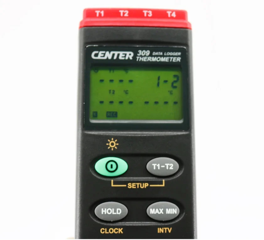 CENTER 309 휴대디지털 온도계 K 타입 4 채널 데이터로거 PC 인터페이스 CENTER309