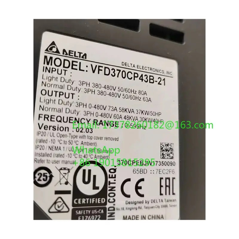 리퍼 VFD370CP43B-21 VFD370CP43B 21 인버터 완료