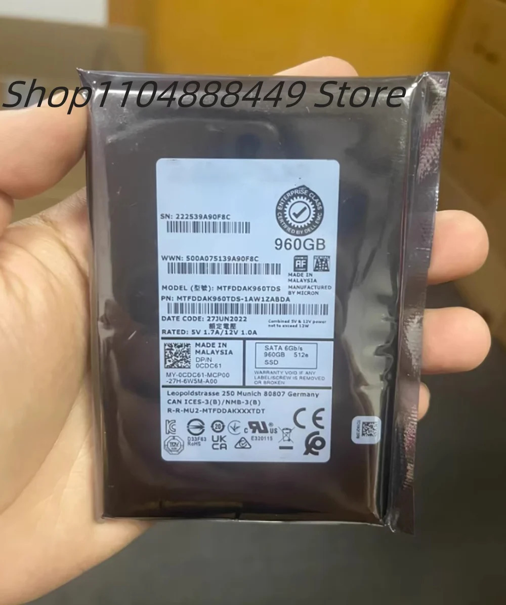 DELL 960G SATA SSD MTFDDAK960TDS경우 사시간이 있습니다.