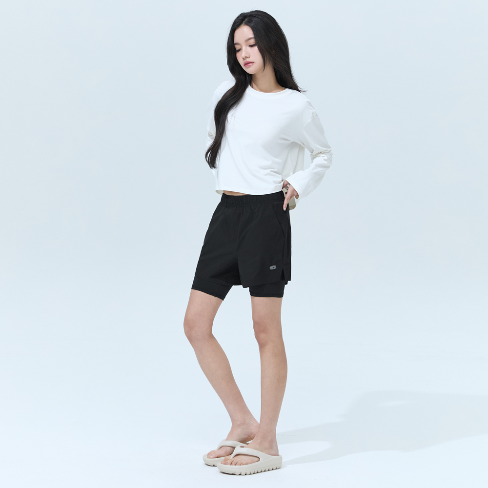 블랙몬스터핏 바캉스 백오픈 크롭 래쉬가드 긴팔 여성 상의 비치웨어 루즈핏 - 상세 이미지 3
