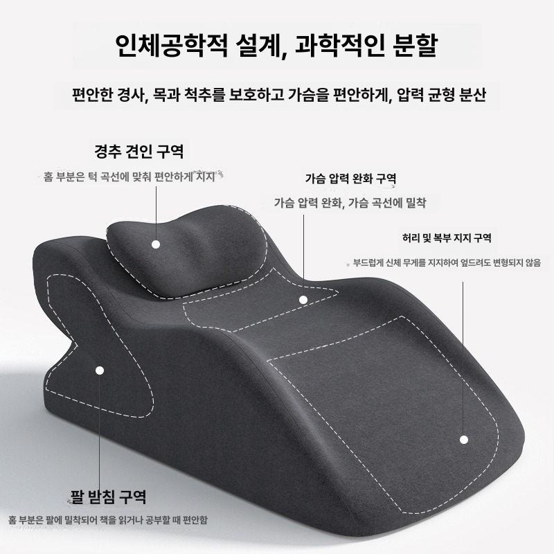 다크 등받이쿠션 패드 삼각쿠션 등쿠션 허리쿠션 허리베개 세모베개 턱 지지대 웨지 - 상세 이미지 4