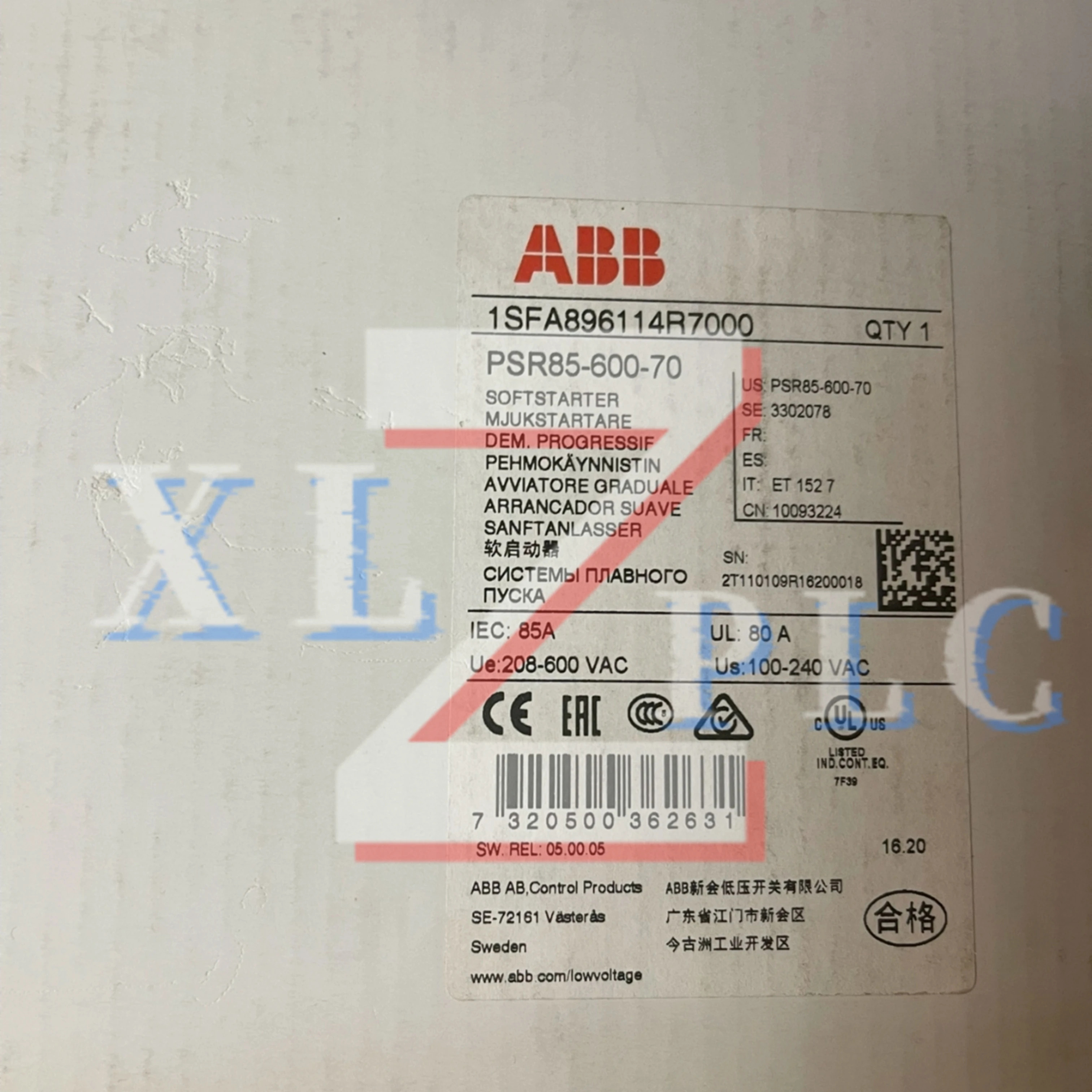 오리지널 소프트 스타터 PSR60-600-70 PSR72-600-70 PSR85-600-70 PSR105-600-70