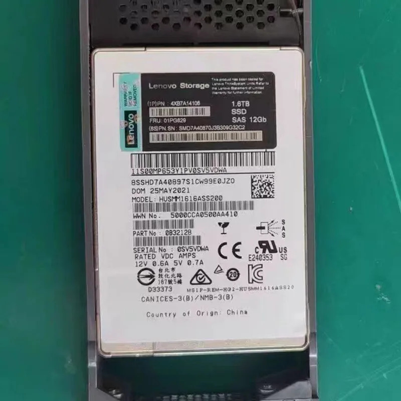 4XB7A14106 01PG629Lenovo호환 DE2000H DE4000H 1.6TB 2.5 SAS SSD새 솔리드 스테이트 드라이브