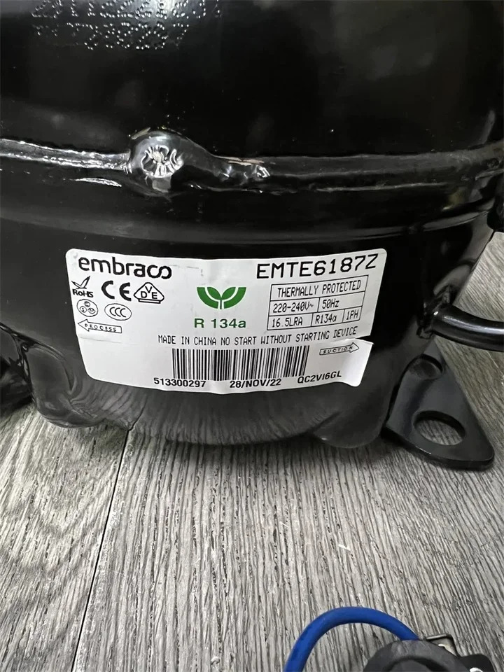 오리지널 엠브라코 압축기 R134A EMTE6187Z 187W