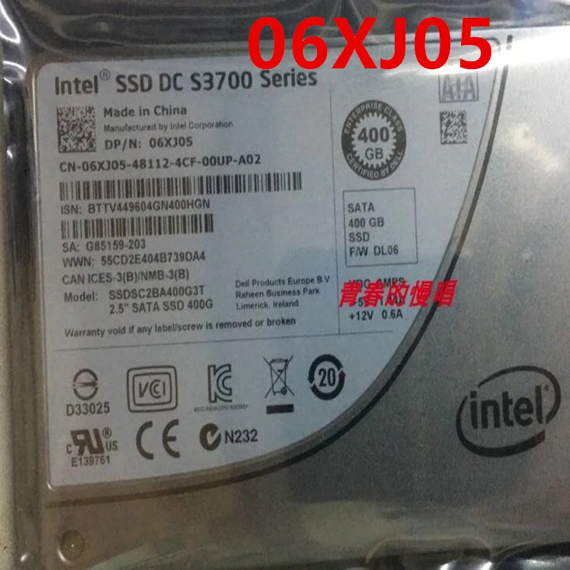 델 SSD DC S3700 400GB 2.5 인치 SATA 06XJ05 6XJ05 SSDSC2BA400G3T 오리지널 솔리드 스테이트 드라이브 거신