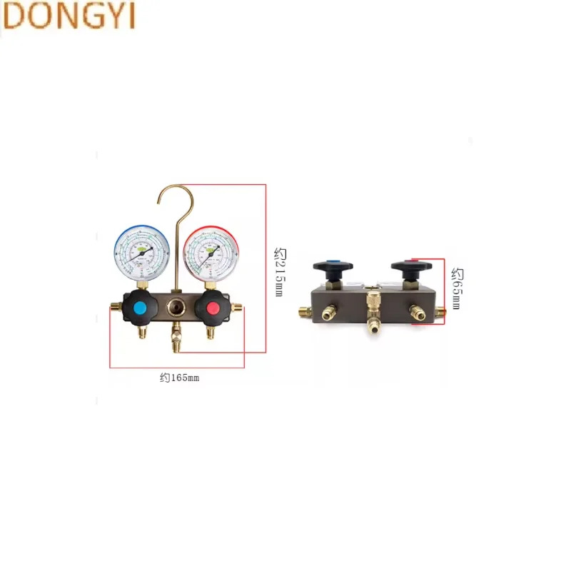 냉매 프레온 스노우 BM2-6-DS-R22 R22/R134A/R404A BM2-6-DS-R32 R32/R410A 이헤드 복합 압력 게이지