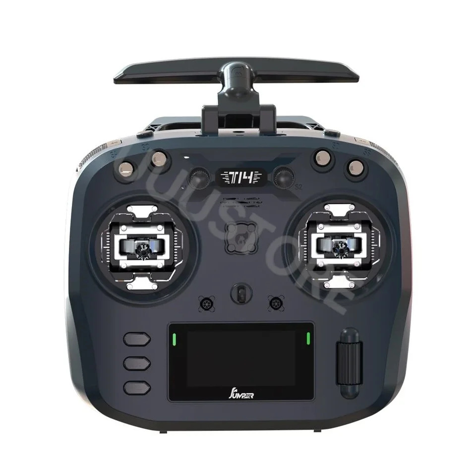 FPV RC 레이서Jumper T14 ELRS VS-M 홀 센서 짐벌 2.42 인치 OLED 스크린 EdgeTX 라디오 컨트롤러 2.4GHz 915MHz 1W