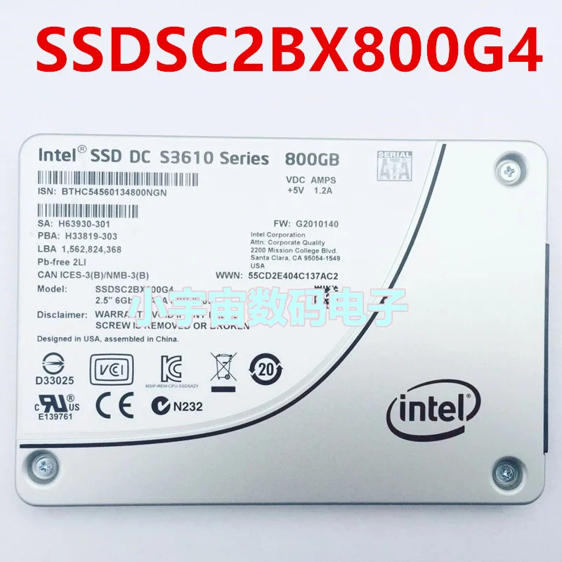 SSD DC S3610 800GB 2.5 SATA SSDSC2BX800G4 SSDSC2BX800G401새 솔리드 스테이트 드라이브
