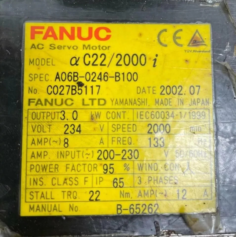 A06B-0246-B100 Fanuc 서보모터 리퍼 완료 Ok A06B 0246 B100