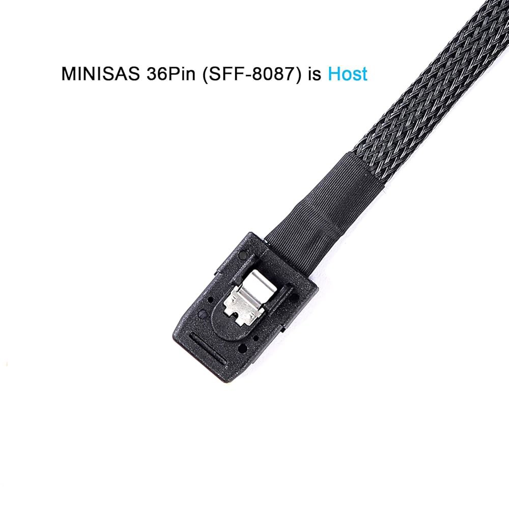 ADCAUDX Mini-SAS to SAS 케이블 0.5M SFF-8087 SATA-Power x4 SFF-8482 포함 케이블 어댑터 (1.6피트) 1.6FT 1Pack - 상세 이미지 2