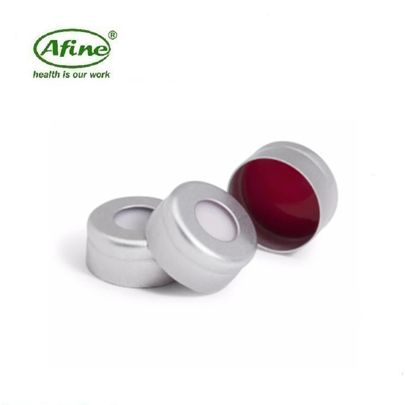 AFINE Agilent 크림프 탑 캡 2 ml 5182-0552 실버 알루미늄 11mm PTFE/실리콘 셉타 100/pk