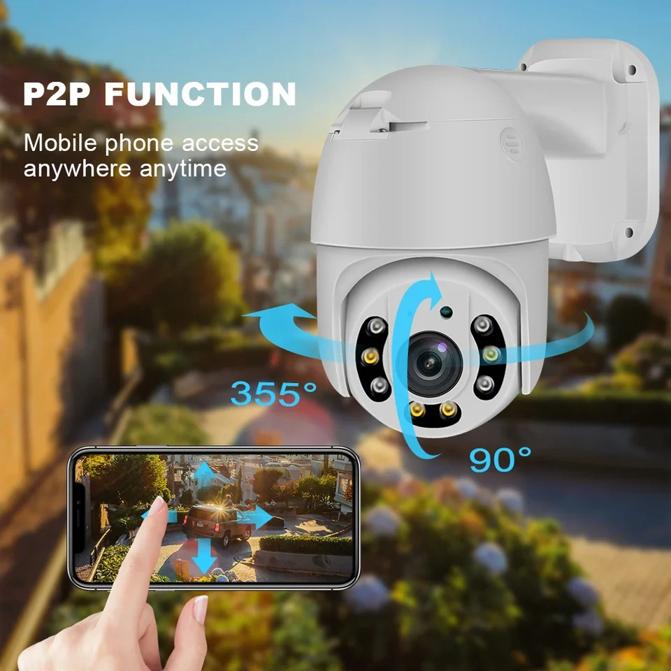 LOOSAFE 돔 팬 틸트 모션 카메라 야외 키트 Poe ptz 이조명 적외선 야적외선 4CH 5MP
