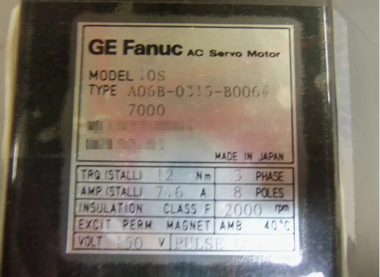 A06B-0315-B006 Fanuc 서보모터 리퍼 완료 Ok A06B 0315 B006