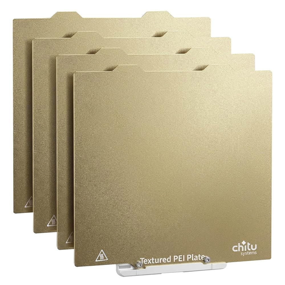 Chitu Systems Bambu Lab A1 미니용 시트, 텍스처 플레이트 스틸 PEI 빌드 고접착 있는 C1M용 184x184mm PlateCycler 4팩, 교체품 마그네틱 - 상품 이미지