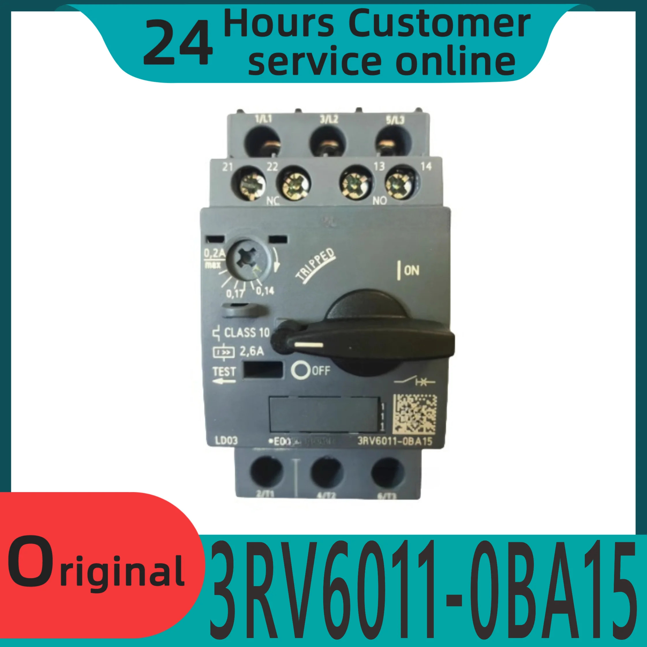 오리지널 회로차단기 3RV6011-0BA15 0.14-0.2A 모터 보호