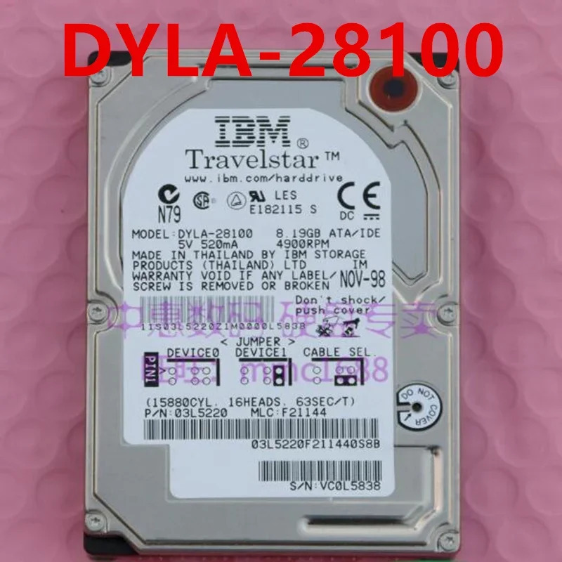 IBM오리지널 하드 DADA-25120 DYLA-28100 DTNA-22110 2.5 인치 노트북 HDD 5.1GB 8.19GB 2.1GB IDE