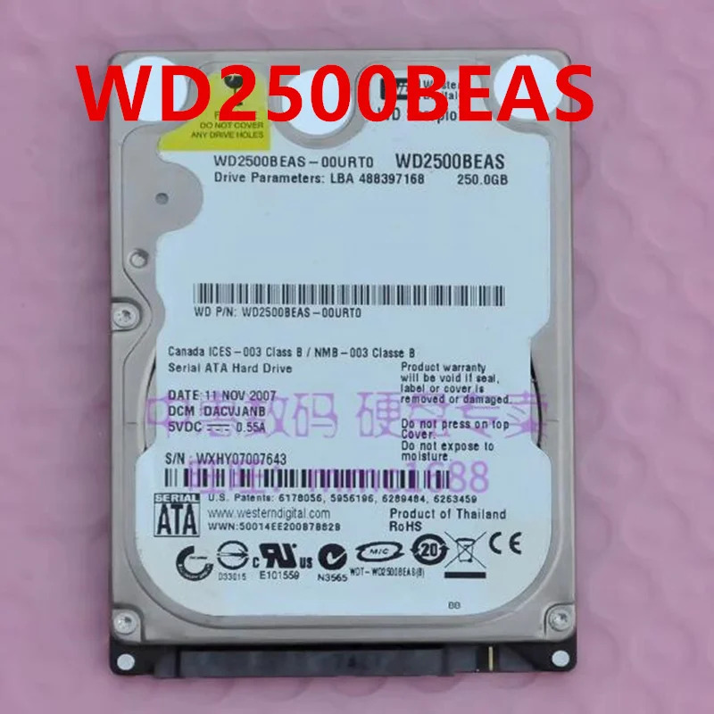 오리지널 거하드 WD2500BEAS 노트북 HDD WD 250GB SATA 2.5 인치 5400RPM 8MB