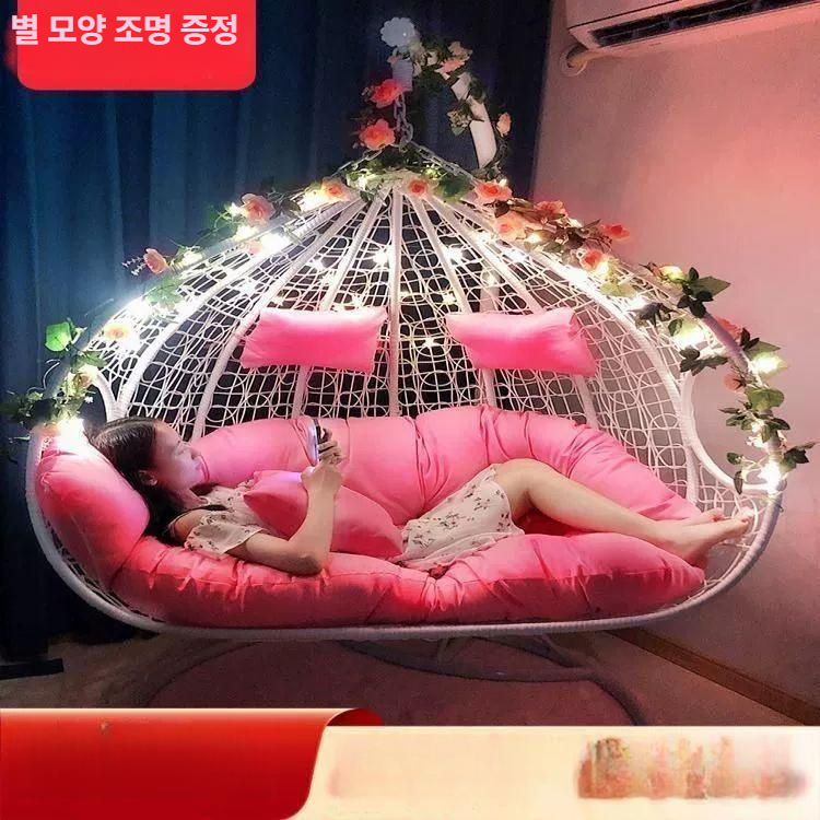 새둥지 흔들의자 스윙그네 원형그네 행잉 실내 야외 카페 체어 로프 정원 흔들그네 - 상세 이미지 3
