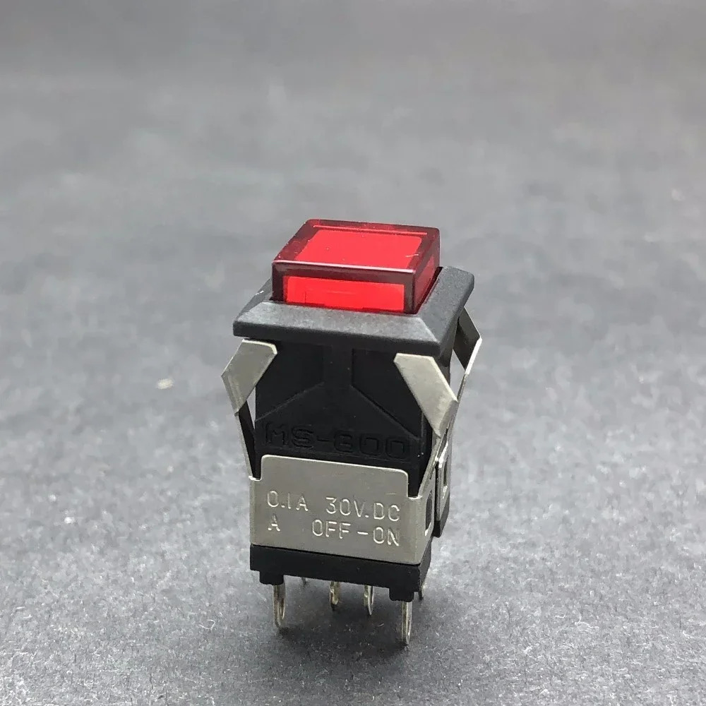 MS-800 버튼라이트 잠금 스위치 6피트 6핀 0.1A 30VDC 30V.DC 빨간색 노란색 녹색 흰색 주황색